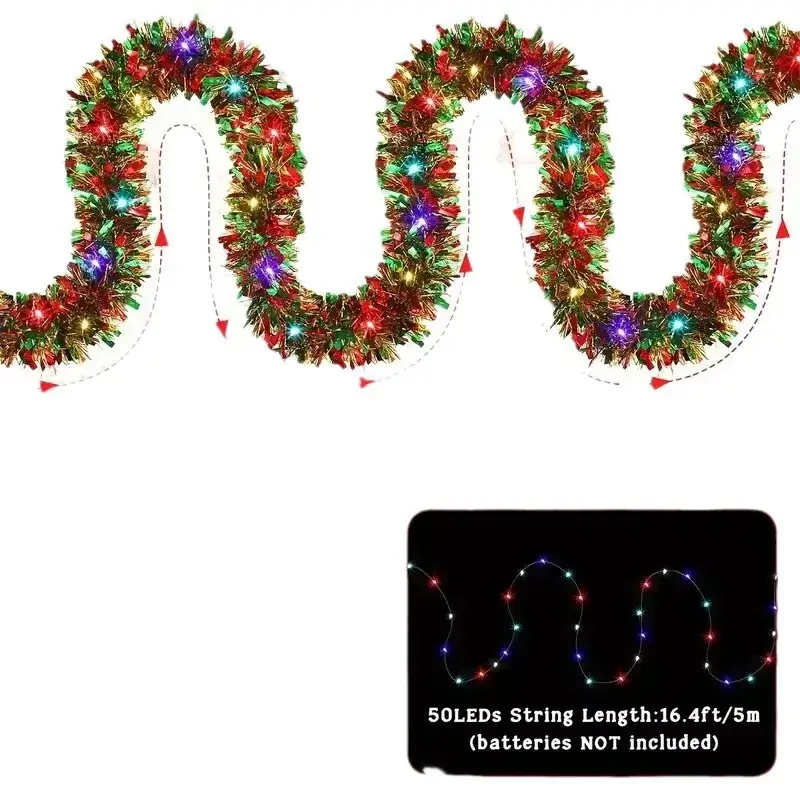 2024 Christmas Decor Garland with Lights & Trees - Image 5