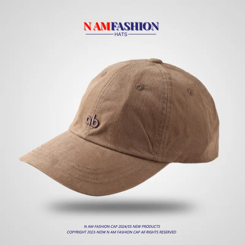 Brown Korean Embroidered Baseball Cap for Men Women — feature 8