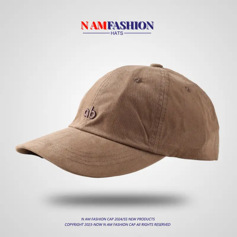 Brown Korean Embroidered Baseball Cap for Men Women — feature 9