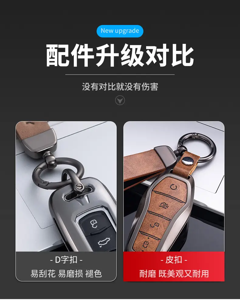 For BYD Genuine Leather Key Case BYD Song Pro Han EV Tang dmi Qin PRO Song MAX Yuan e2 Fashion Bag Buckle — feature 9