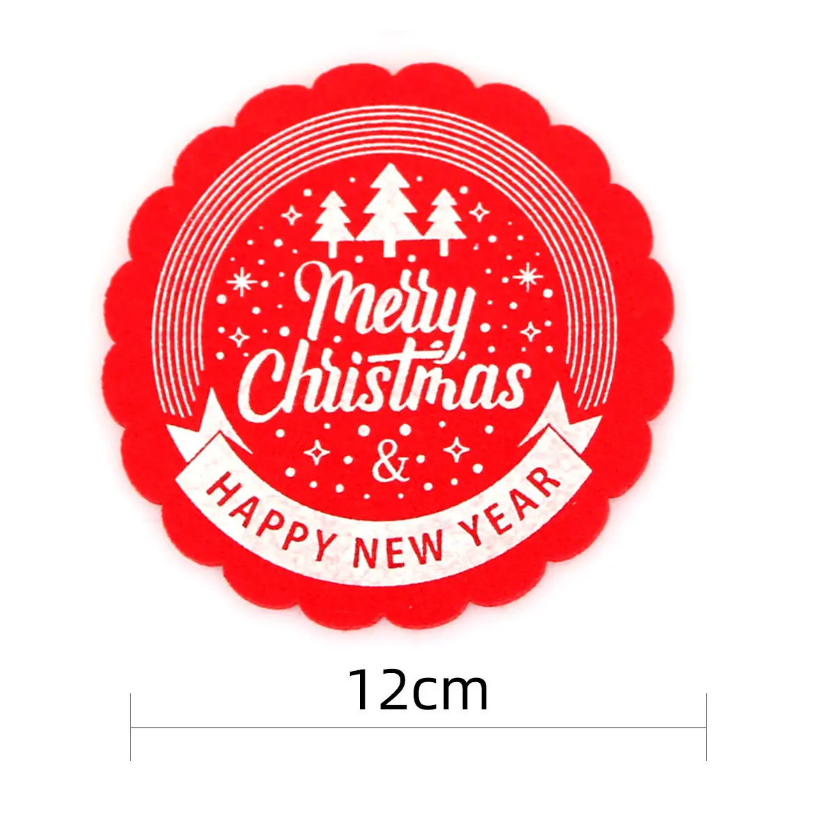 Christmas Wine Cup Mats Red Grey Cotton Felt Decor — feature 3