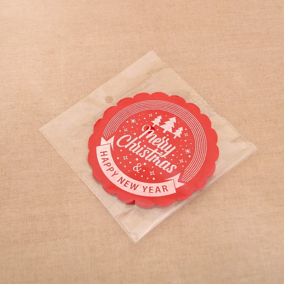 Christmas Wine Cup Mats Red Grey Cotton Felt Decor — feature 8