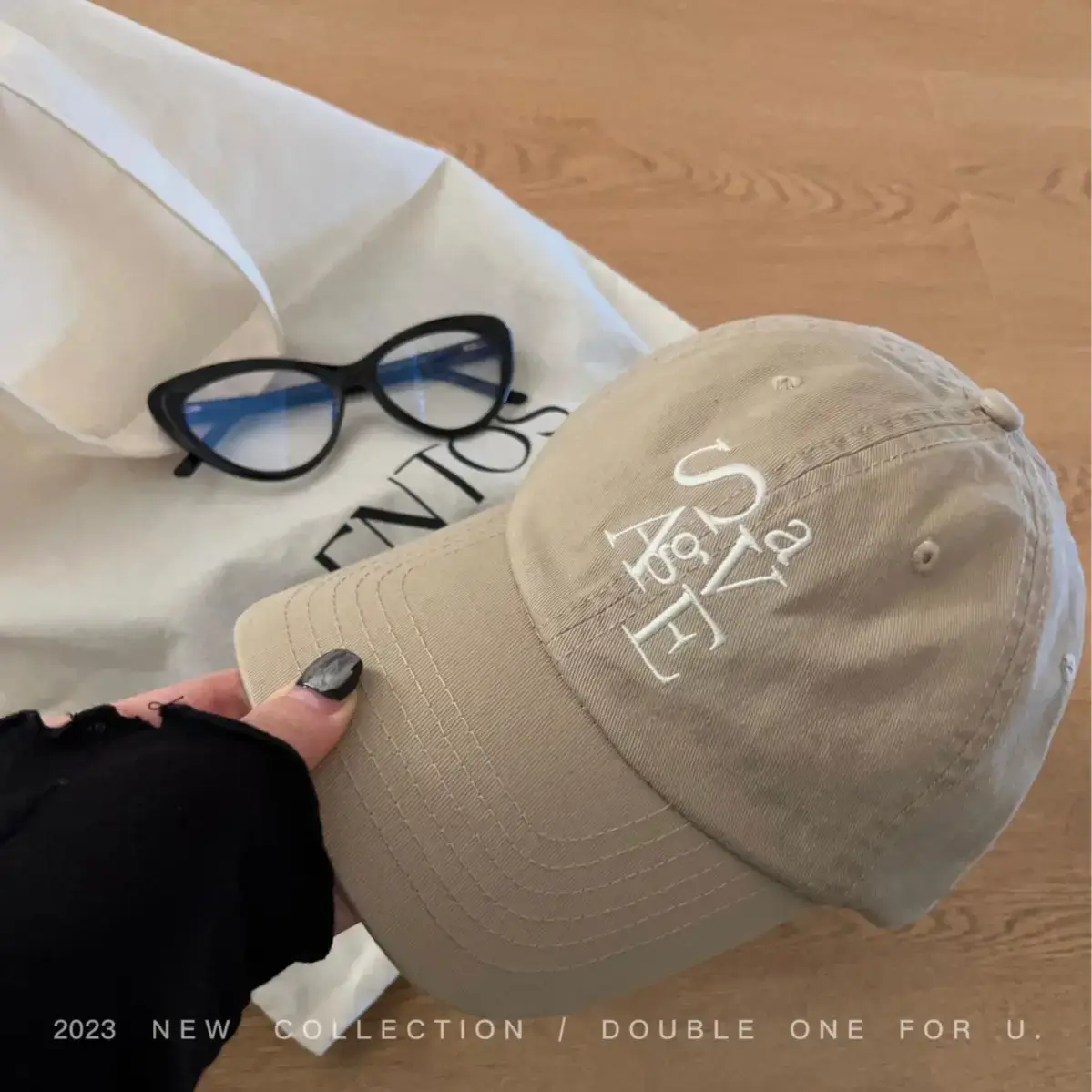 Double11 Korean Style Blue Letter Embroidered Baseball Cap for Women