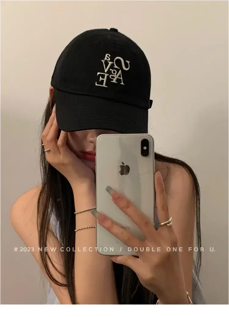 Double11 Korean Style Blue Letter Embroidered Baseball Cap for Women — feature 12