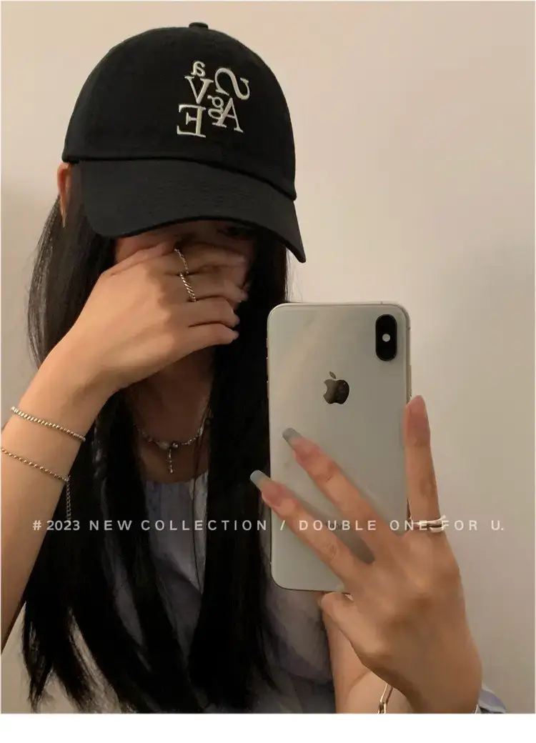 Double11 Korean Style Blue Letter Embroidered Baseball Cap for Women — feature 13