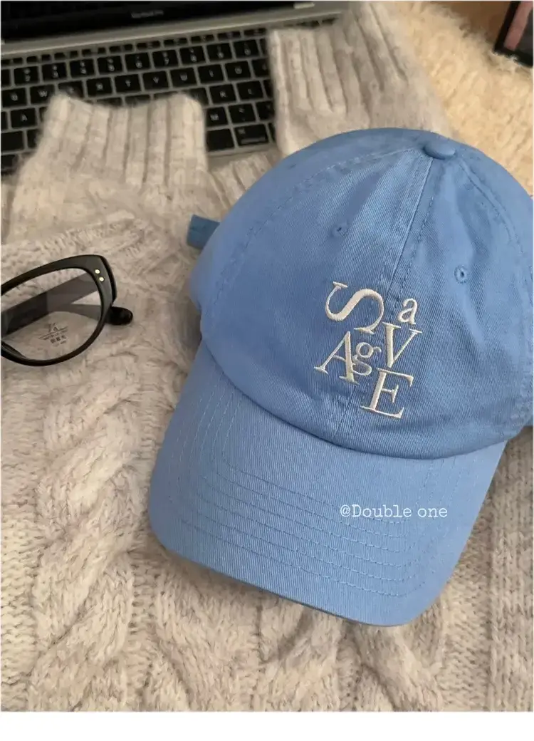 Double11 Korean Style Blue Letter Embroidered Baseball Cap for Women — feature 15