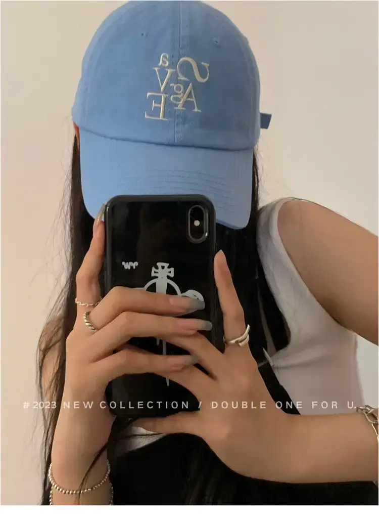 Double11 Korean Style Blue Letter Embroidered Baseball Cap for Women — feature 18