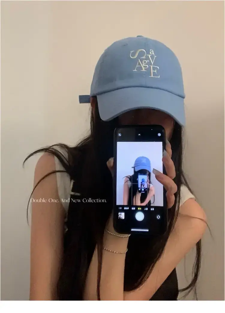 Double11 Korean Style Blue Letter Embroidered Baseball Cap for Women — feature 19