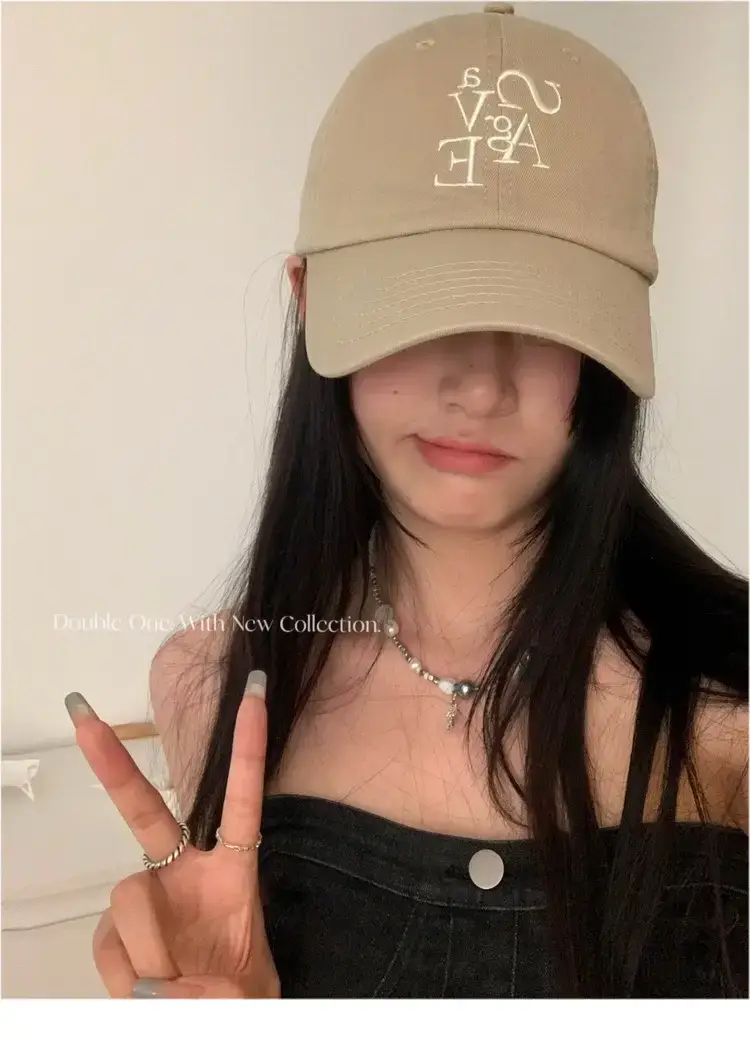 Double11 Korean Style Blue Letter Embroidered Baseball Cap for Women — feature 23