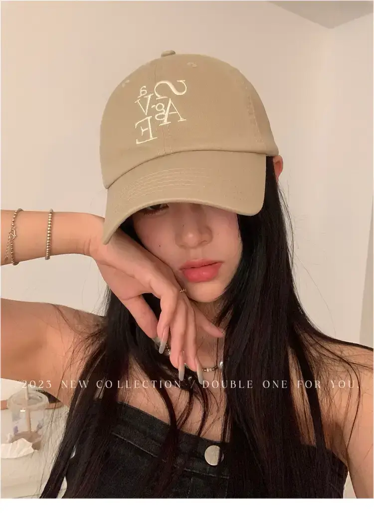 Double11 Korean Style Blue Letter Embroidered Baseball Cap for Women — feature 24