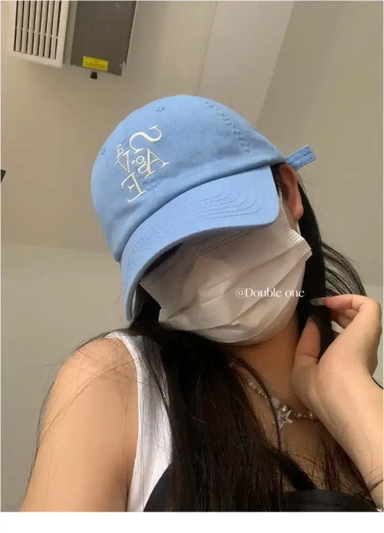 Double11 Korean Style Blue Letter Embroidered Baseball Cap for Women — feature 27
