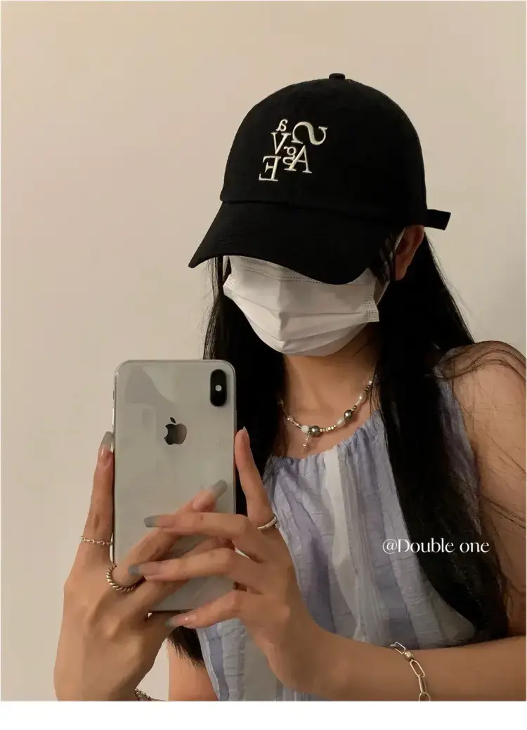 Double11 Korean Style Blue Letter Embroidered Baseball Cap for Women — feature 29