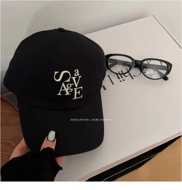 Double11 Korean Style Blue Letter Embroidered Baseball Cap for Women — feature 32
