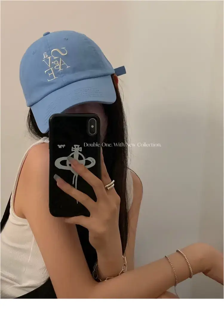 Double11 Korean Style Blue Letter Embroidered Baseball Cap for Women — feature 4