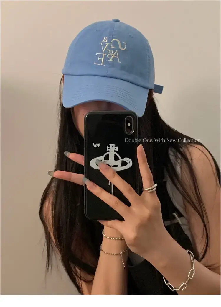 Double11 Korean Style Blue Letter Embroidered Baseball Cap for Women — feature 6