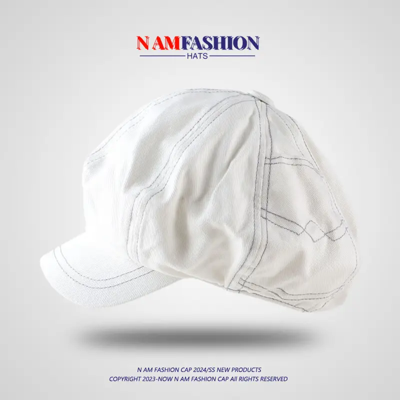 Japanese Vintage Washed Denim Cap with Small Brim Black — feature 2