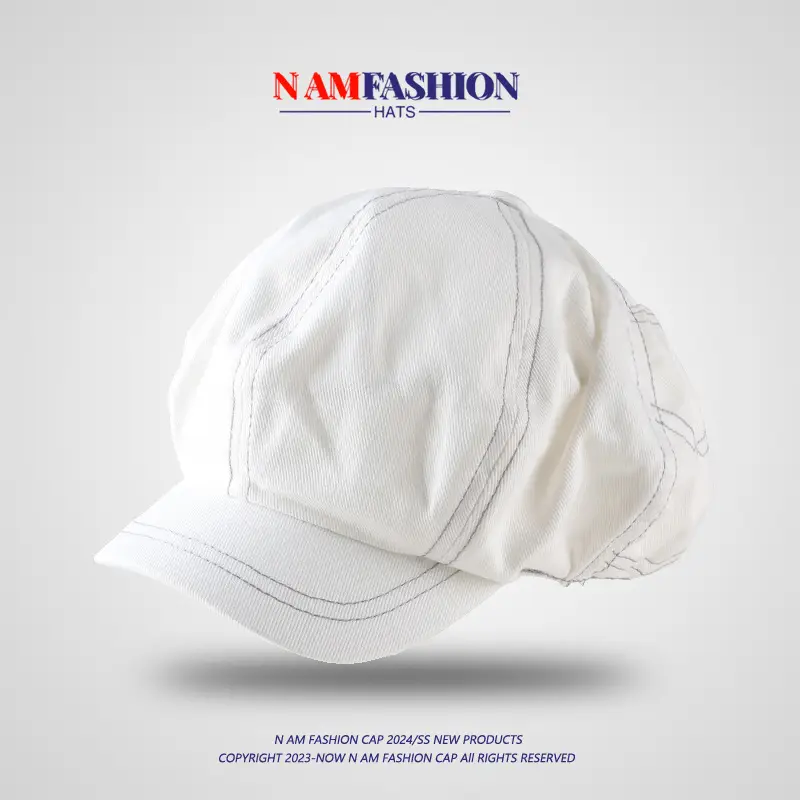 Japanese Vintage Washed Denim Cap with Small Brim Black — feature 7