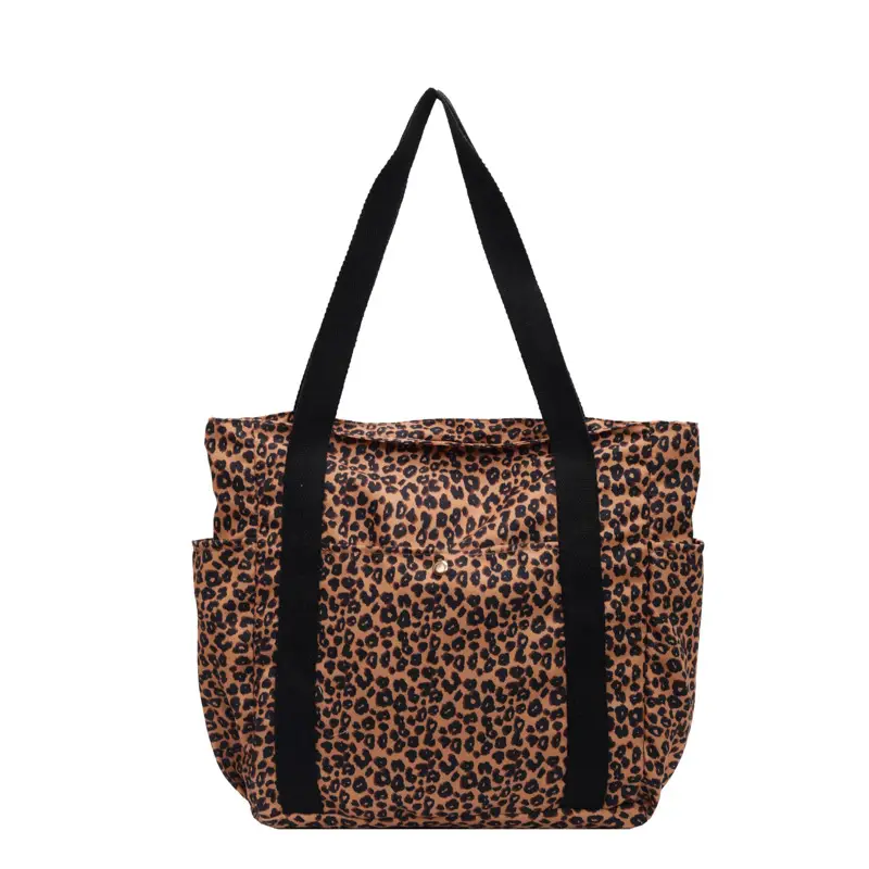 Leopard Print Canvas Tote Bag Women Large Capacity 2024 - Image 7