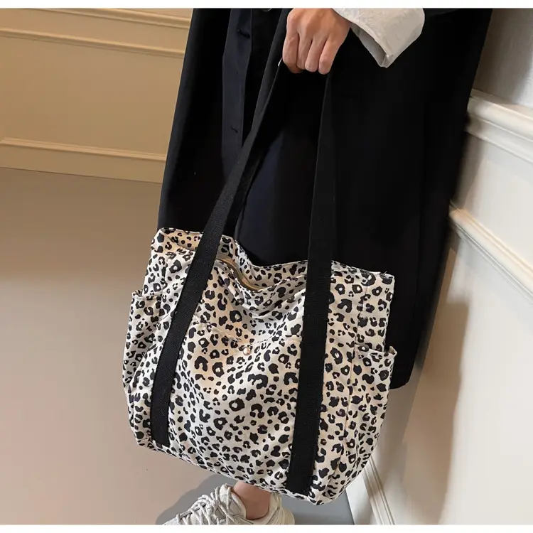 Leopard Print Canvas Tote Bag Women Large Capacity 2024 — feature 15