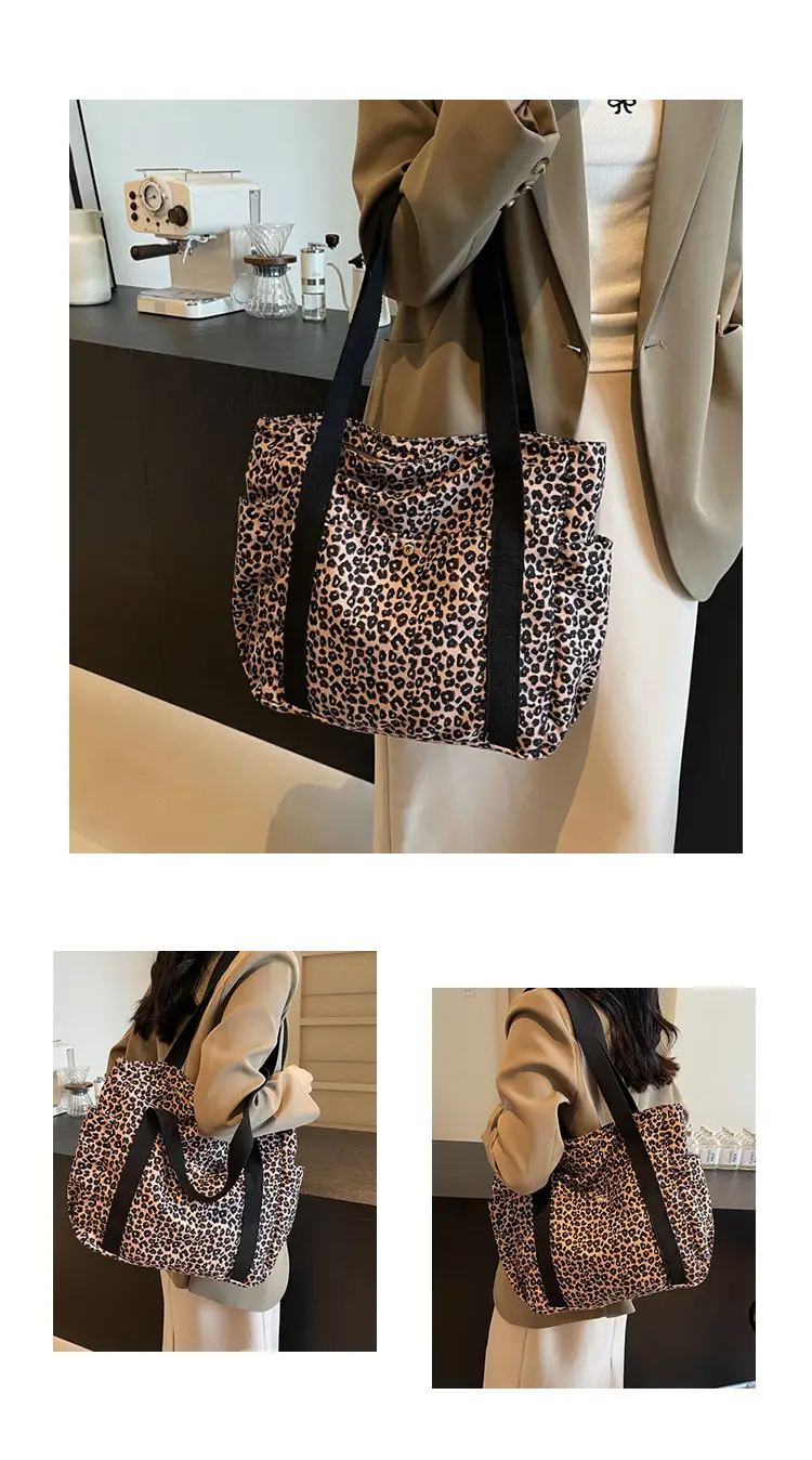 Leopard Print Canvas Tote Bag Women Large Capacity 2024 — feature 21