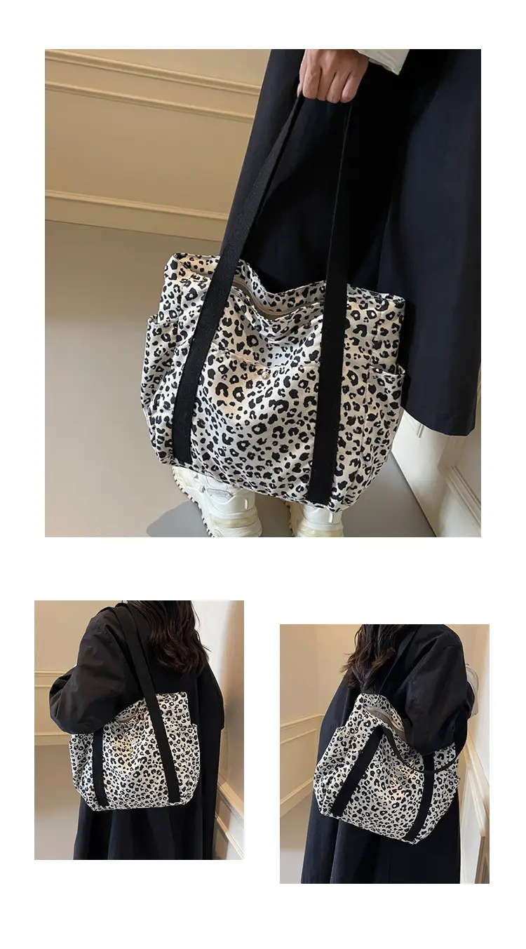 Leopard Print Canvas Tote Bag Women Large Capacity 2024 — feature 23