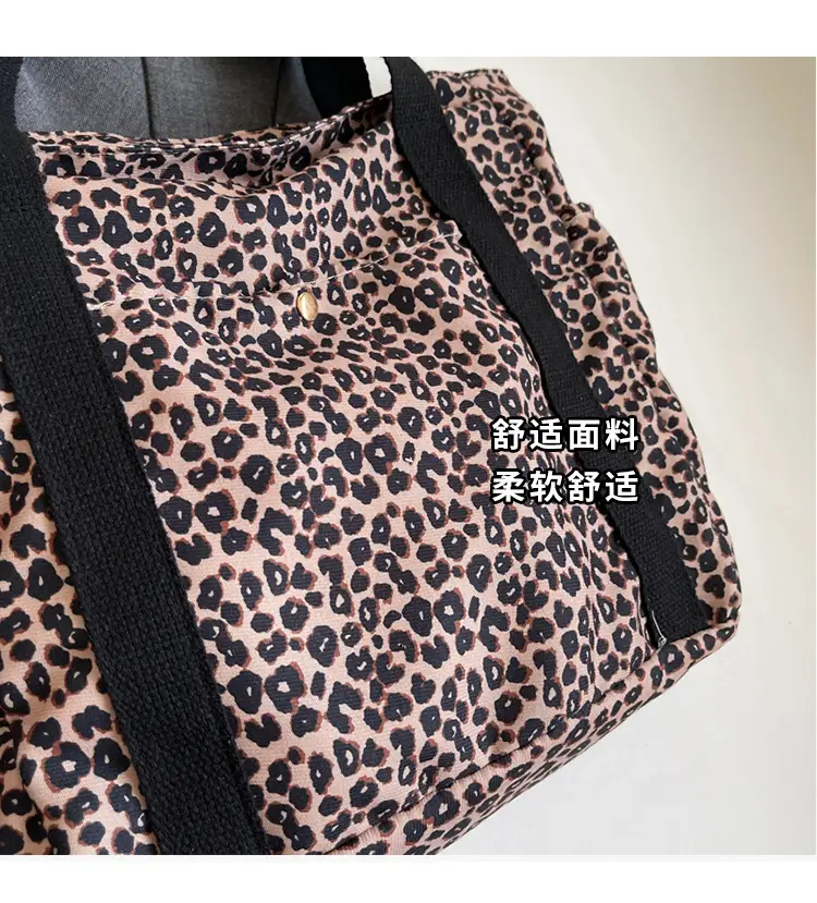 Leopard Print Canvas Tote Bag Women Large Capacity 2024 — feature 7