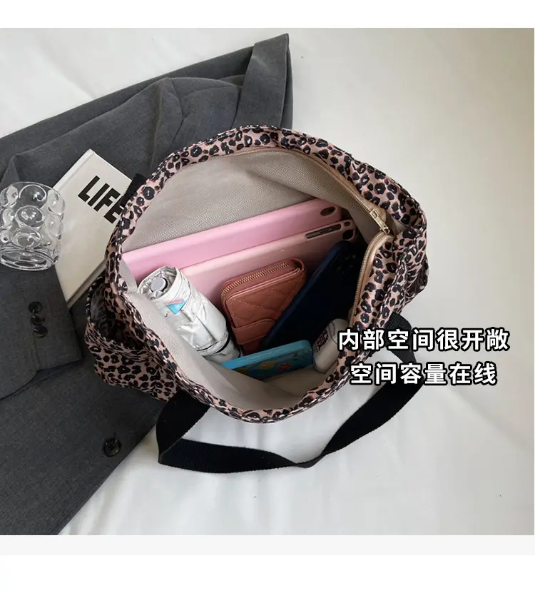 Leopard Print Canvas Tote Bag Women Large Capacity 2024 — feature 9