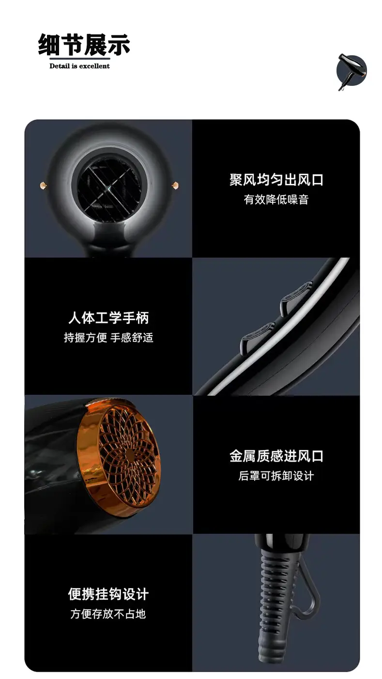 Cross-Border Hair Dryer with Negative Ion & 24H Speed — feature 11