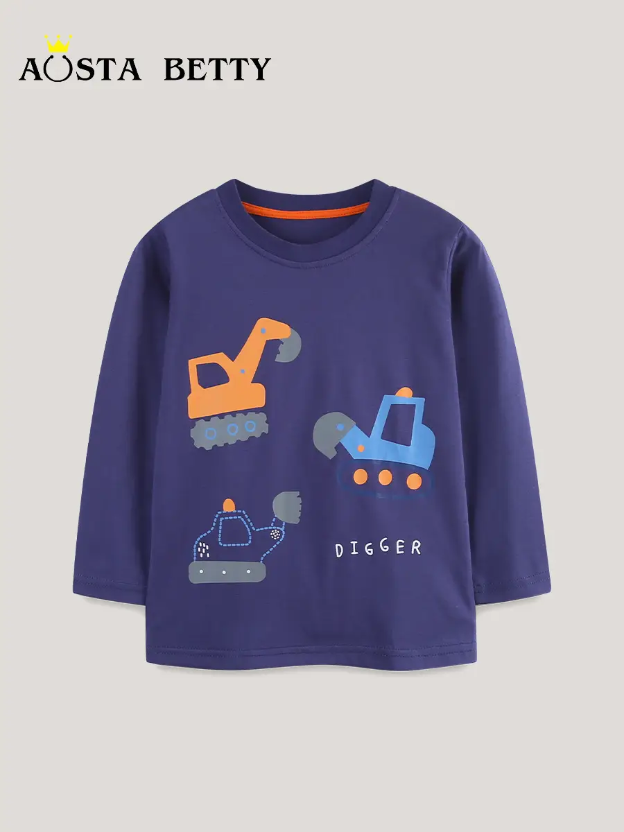 Purple Printed Long Sleeve T-Shirt for Boys
