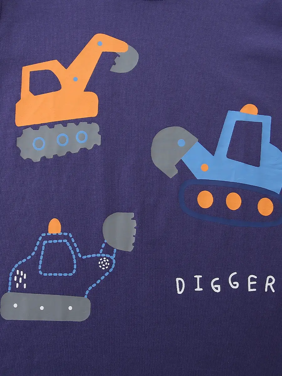 Purple Printed Long Sleeve T-Shirt for Boys