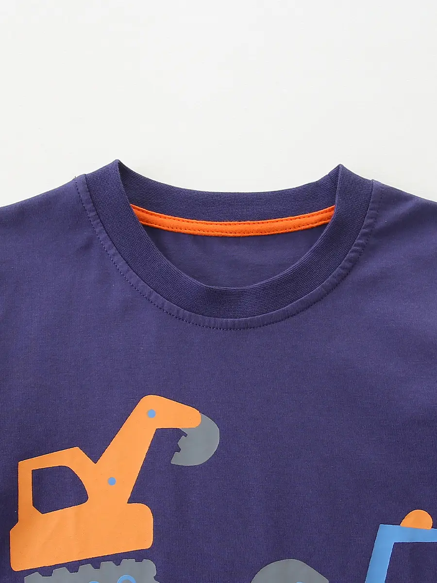 Purple Printed Long Sleeve T-Shirt for Boys