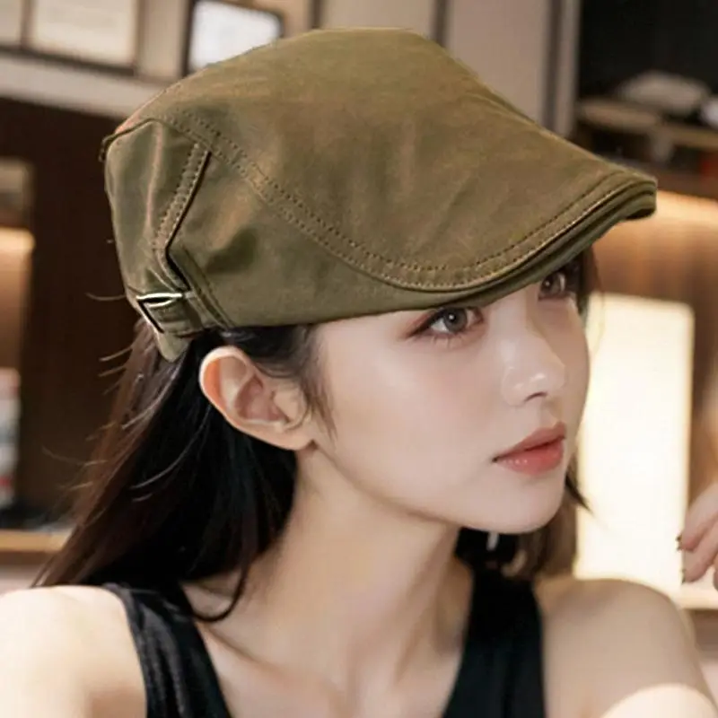 Japanese British Retro Forward Hat for Women Men Adjustable Duck Tongue - Image 12