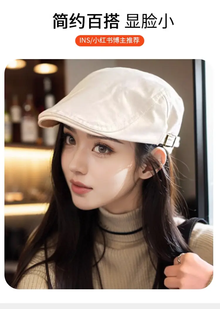 Japanese British Retro Forward Hat for Women Men Adjustable Duck Tongue — feature 3