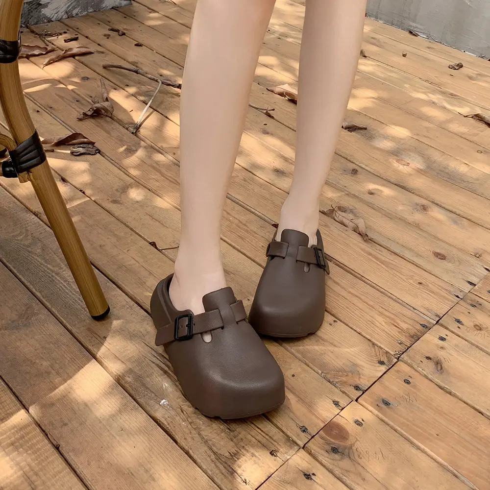 Women's Korean Style Thick EVA Slippers Beige