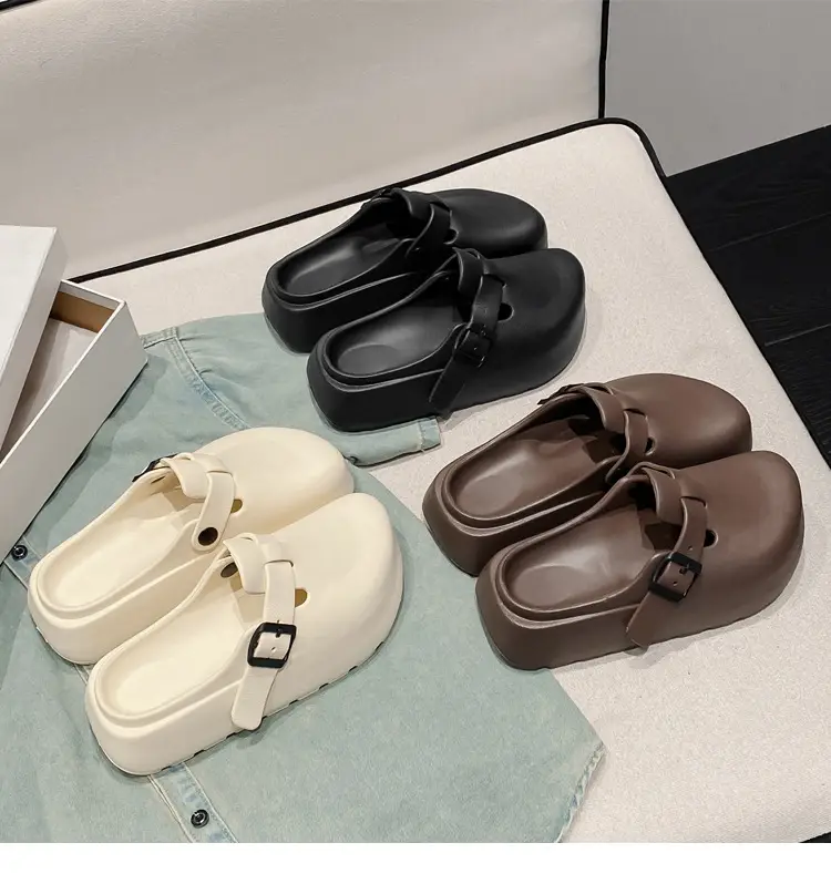 Women's Korean Style Thick EVA Slippers Beige — feature 1
