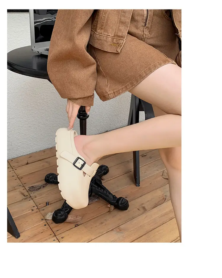 Women's Korean Style Thick EVA Slippers Beige — feature 14