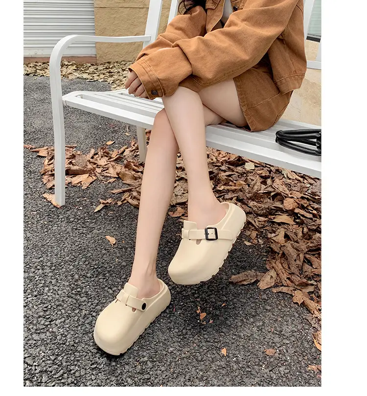 Women's Korean Style Thick EVA Slippers Beige — feature 16
