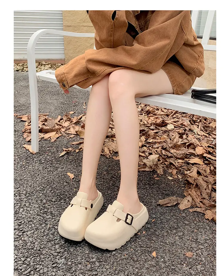 Women's Korean Style Thick EVA Slippers Beige — feature 17
