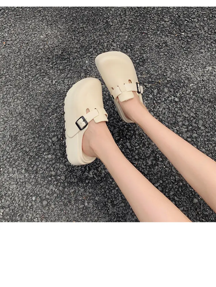 Women's Korean Style Thick EVA Slippers Beige — feature 18