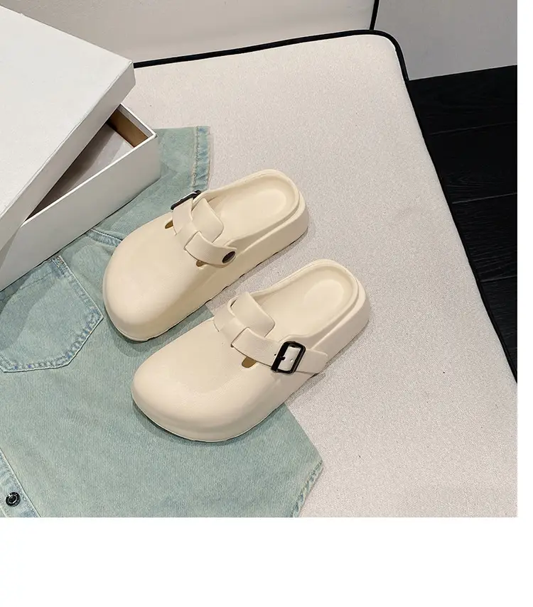 Women's Korean Style Thick EVA Slippers Beige — feature 37