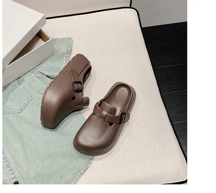 Women's Korean Style Thick EVA Slippers Beige — feature 39