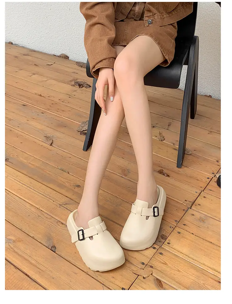 Women's Korean Style Thick EVA Slippers Beige — feature 5