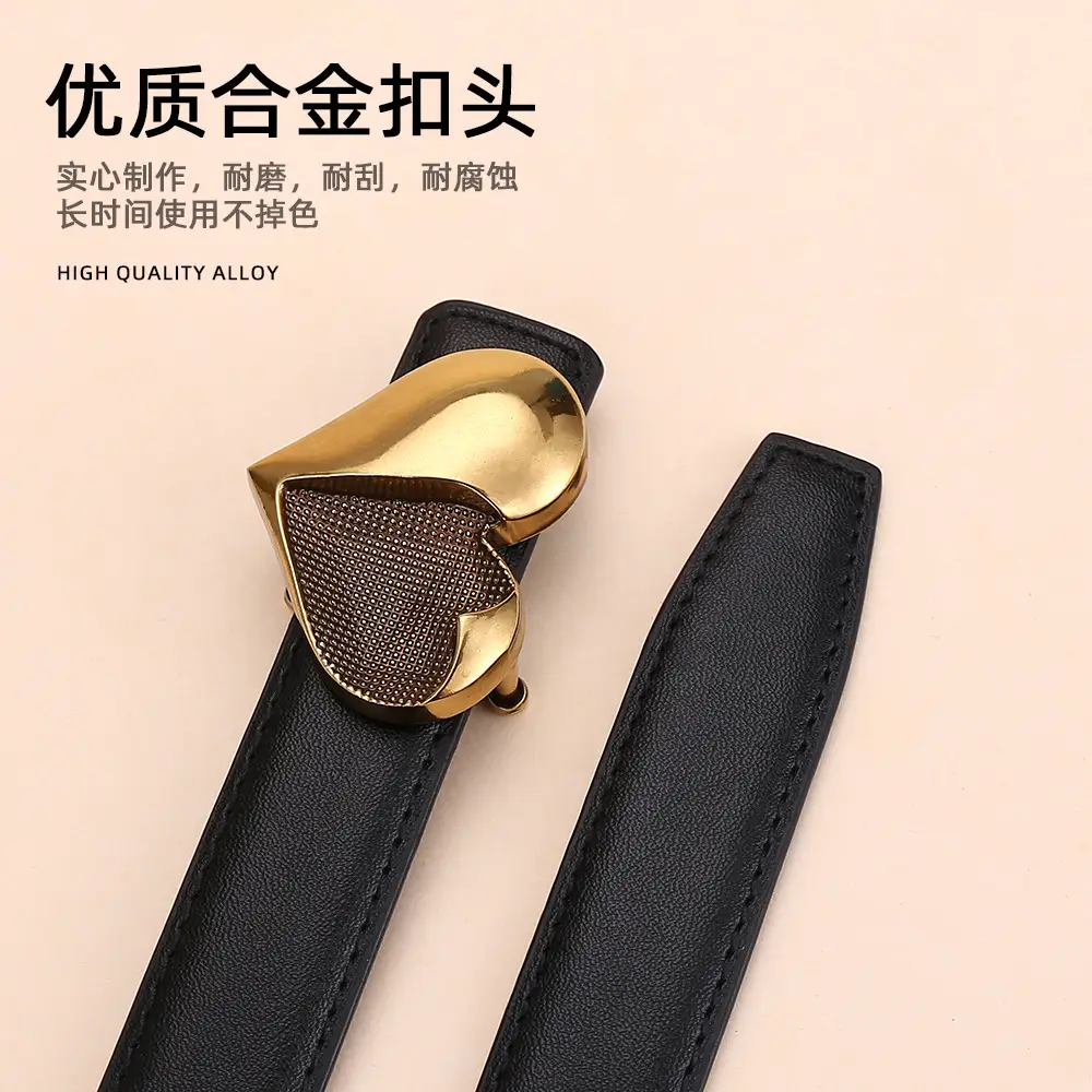 Women's Heart Decorative Leather Belt for Jeans - Image 9