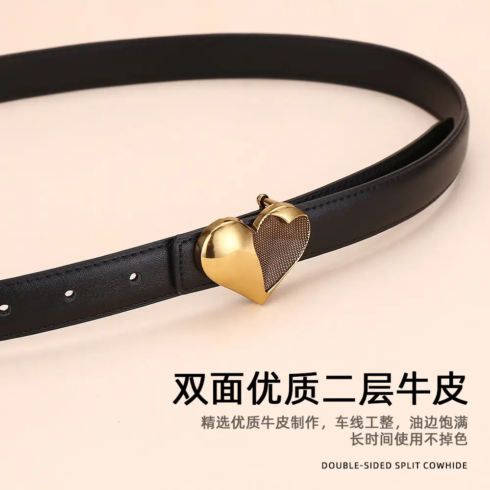 Women's Heart Decorative Leather Belt for Jeans - Image 10