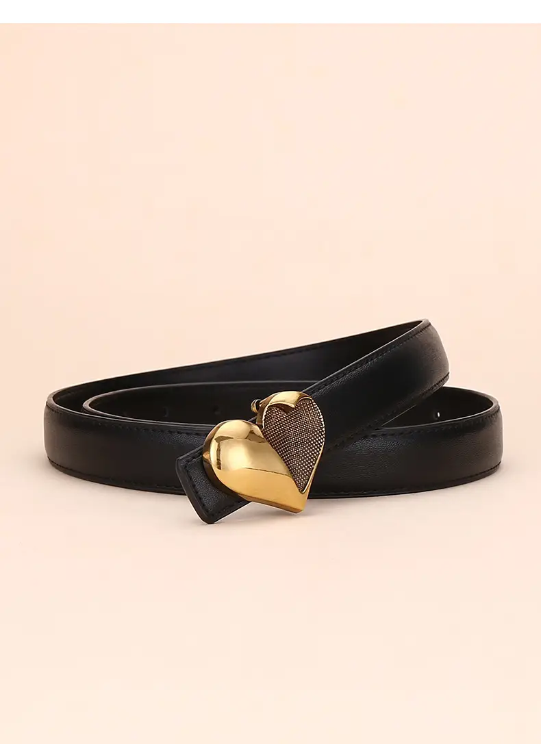 Women's Heart Decorative Leather Belt for Jeans — feature 11