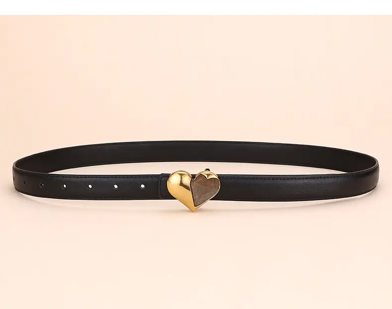 Women's Heart Decorative Leather Belt for Jeans — feature 12
