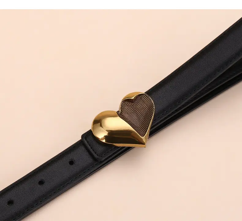 Women's Heart Decorative Leather Belt for Jeans — feature 13