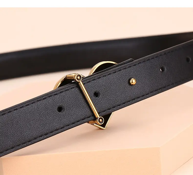 Women's Heart Decorative Leather Belt for Jeans — feature 14
