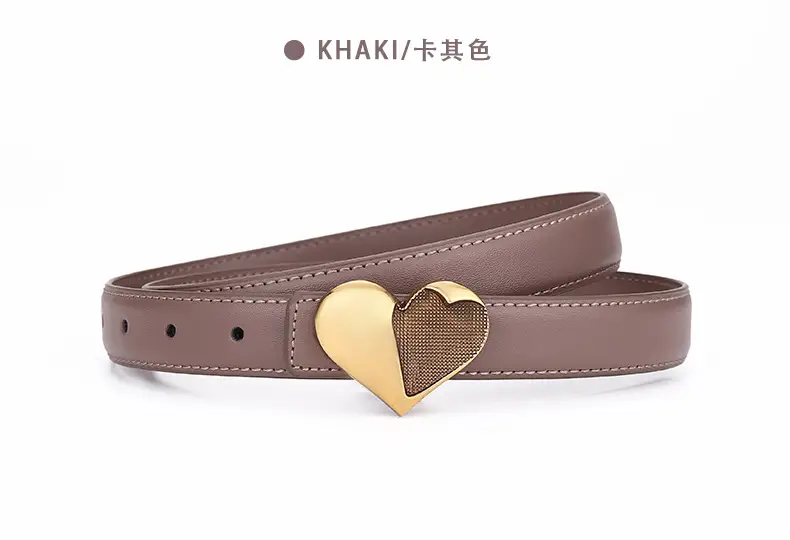 Women's Heart Decorative Leather Belt for Jeans — feature 18