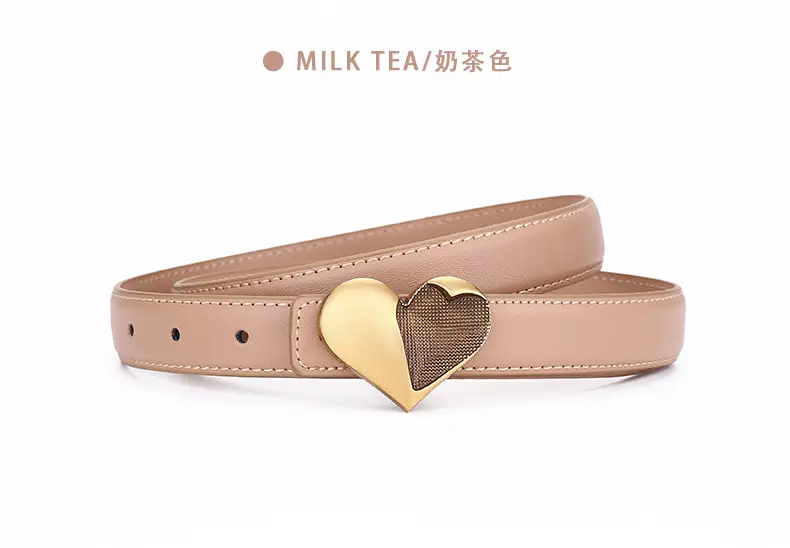 Women's Heart Decorative Leather Belt for Jeans — feature 19